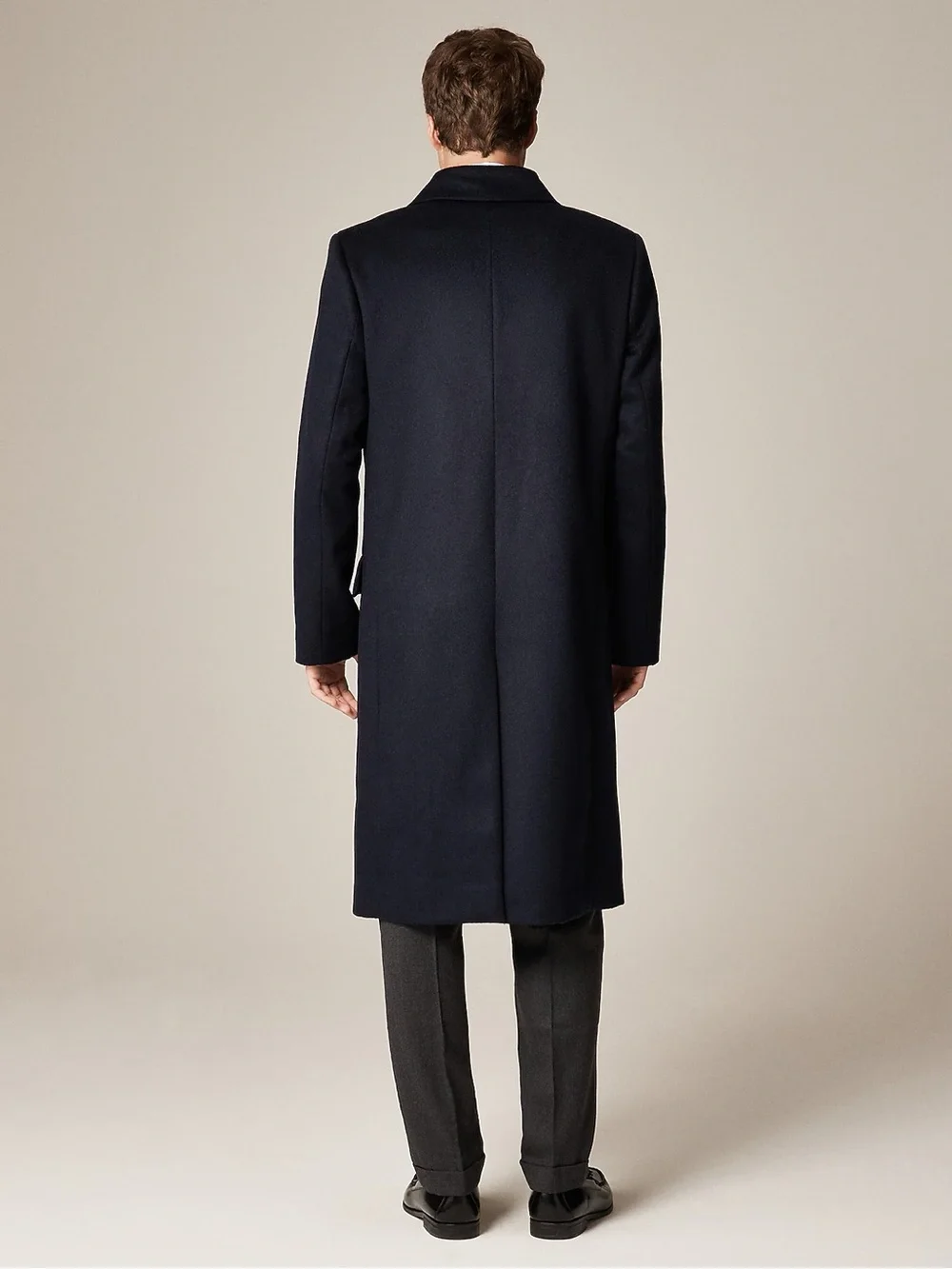 J. CREW Double-breasted topcoat in English merino wool Navy 38S NWT $998 C0035